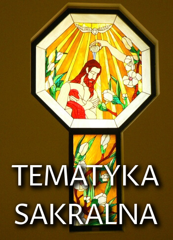 Witraże o tematyce sakralnej projekt i wykonanie Tomasz Wachowicz